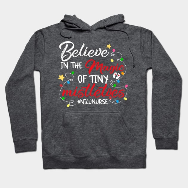 Believe in the Magic of Tiny Mistletoes! Hoodie by Sandyschicdesigns